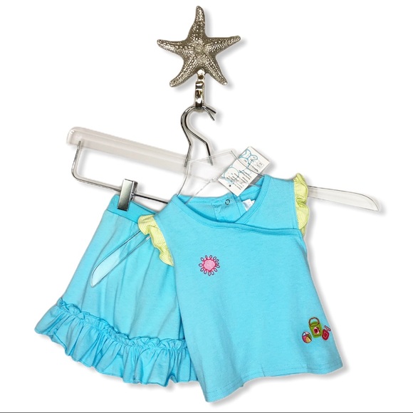 6Mo🍍NWT Agabang Ruffled Skirt & Top w Embroidery - Picture 2 of 9